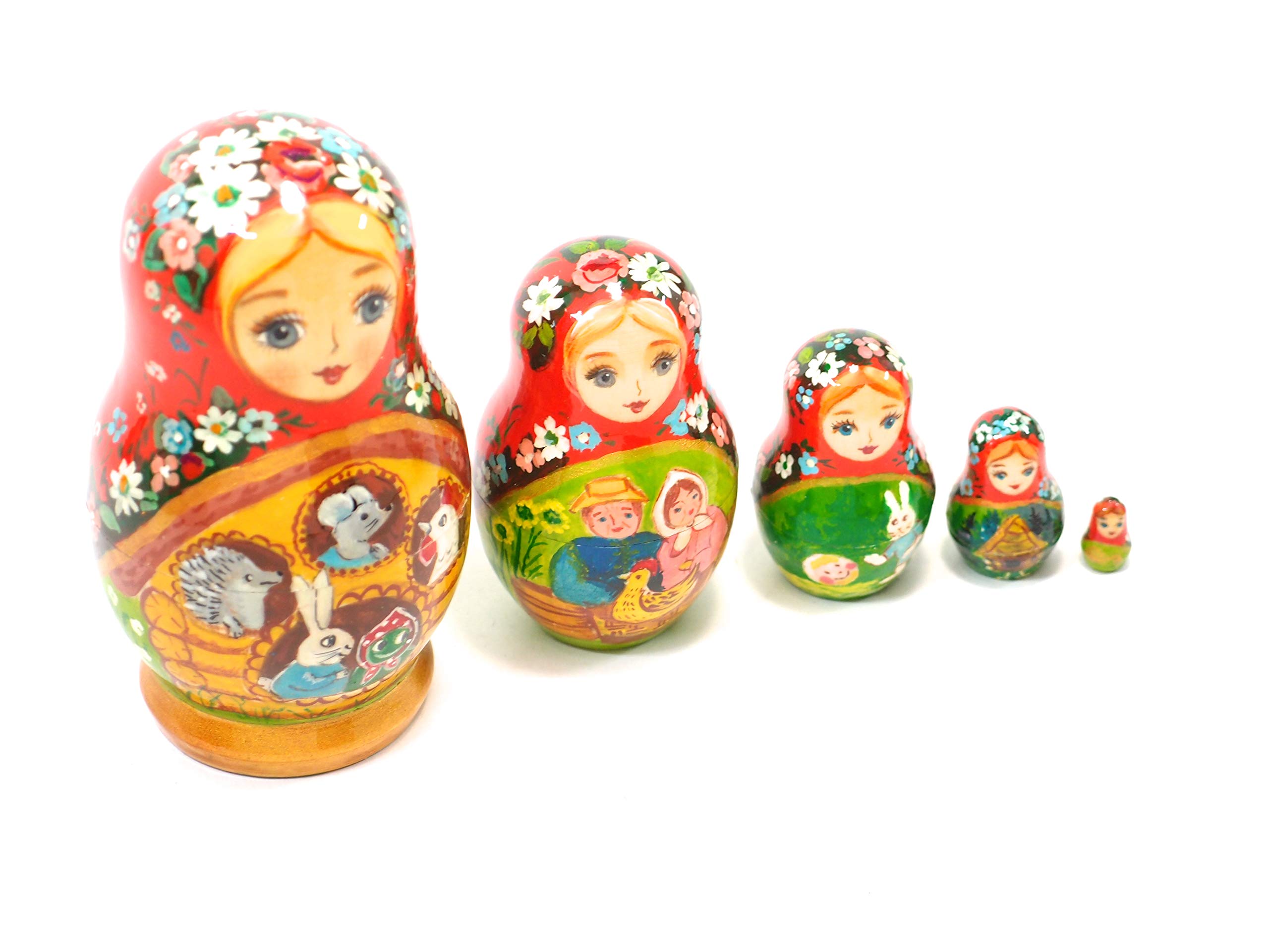 Amazon | マトリョーシカ 5個組 フィリモノワ 作 (物語/赤) [ロシア製